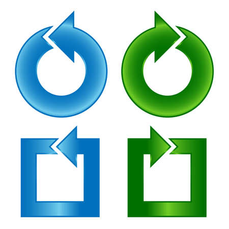 Color arrows shiny design set isolated on white backgroundのイラスト素材