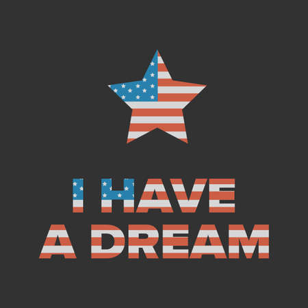 I have a dream sign with star and USA flag backgroundのイラスト素材