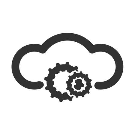 Cloud Service Flat Icon on white backgroundのイラスト素材