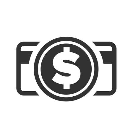 Payment flat icon with dollar sign on a white backgroundのイラスト素材