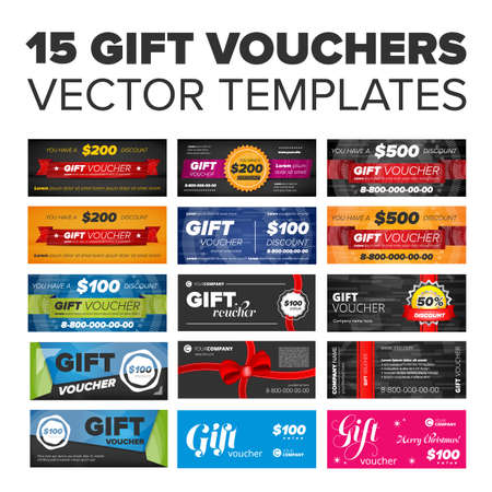 Gift vouchers setのイラスト素材
