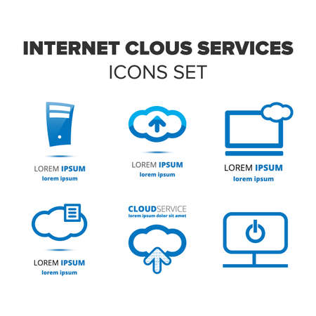 Internet cloud services icon setのイラスト素材