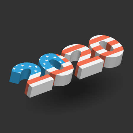 New Year sign with USA flag textureの写真素材