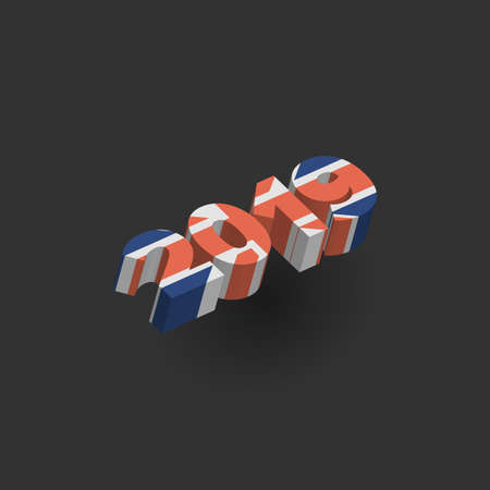 New Year sign with United Kingdom flag textureのイラスト素材