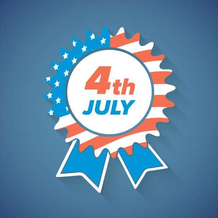 USA Independence Day award icon or banner on a blue backgroundのイラスト素材