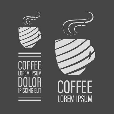 Cafe coffee banner on black backgroundのイラスト素材