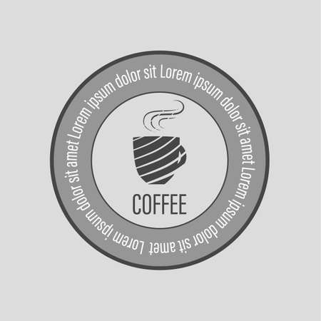 Cafe coffee logo in vintage style with gray backgroundのイラスト素材