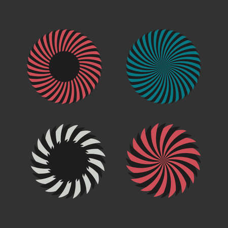 Gears and circles shapes on a black backgroundのイラスト素材