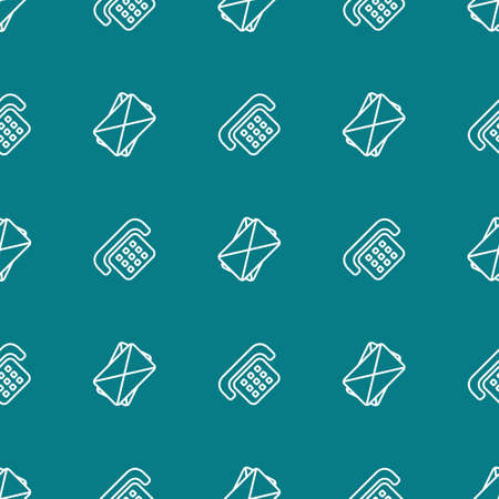 Contact seamless pattern on emerald green backgroundのイラスト素材