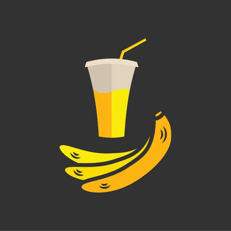 Banana juice banner or menuのイラスト素材