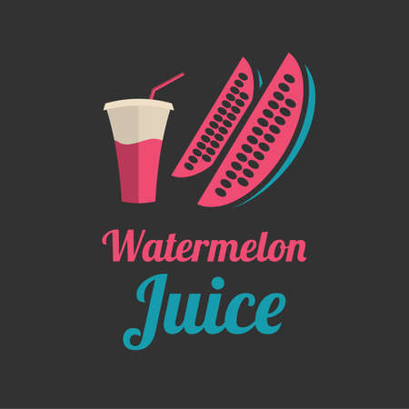 Watermelon juice banner or menuのイラスト素材