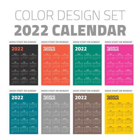 Color pocket calendar set 2022のイラスト素材