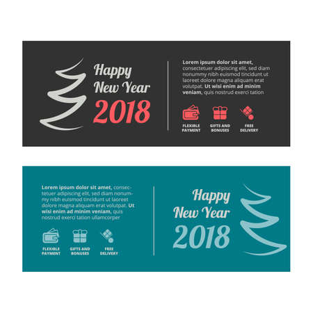 New Year sale banner or gift voucherのイラスト素材