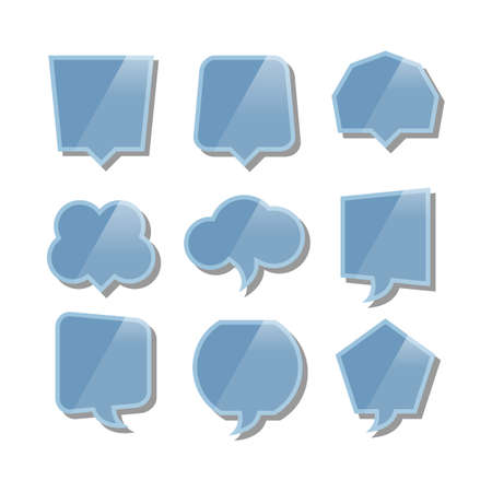 Speech bubbles with reflection set on white backgroundのイラスト素材