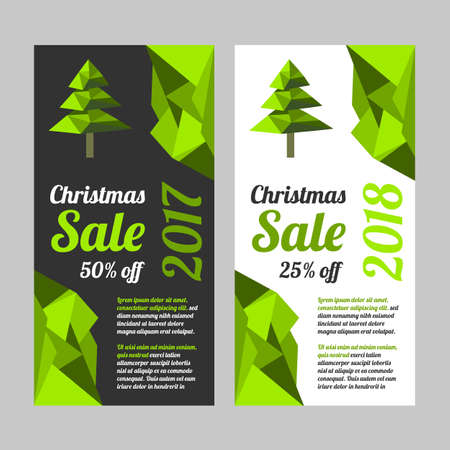 Christmas sale banner set on black and white backgroundsのイラスト素材