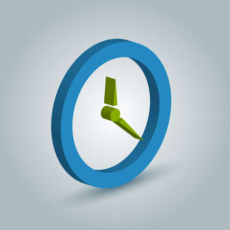 Three dimensional Clock iconのイラスト素材