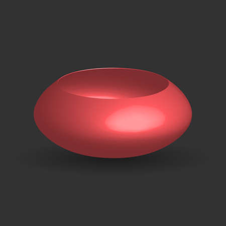 Red three dimensional ceramic bowl on blackのイラスト素材