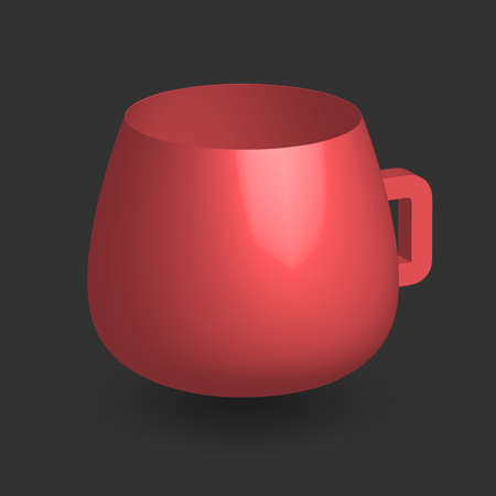 Red three dimensional cup on a black backgroundのイラスト素材