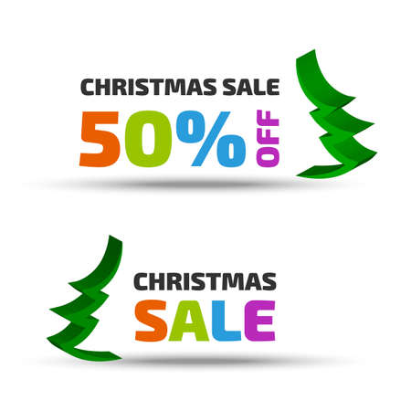 Christmas tree bannerのイラスト素材