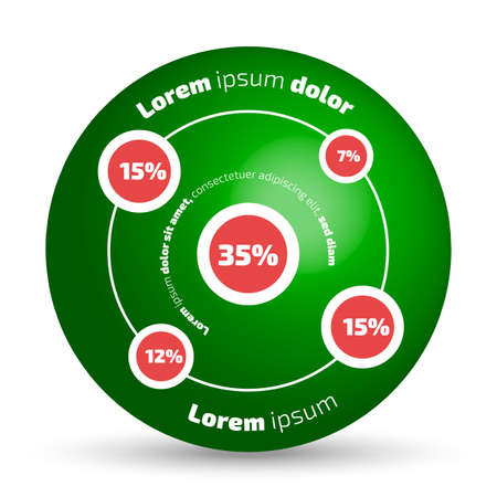 Three dimensional abstract circle shape infographic with shadowのイラスト素材