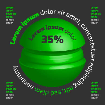 Three dimensional abstract circle shape infographic with shadowのイラスト素材