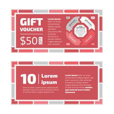 Gift voucher or certificate on white background, vector illustration.のイラスト素材