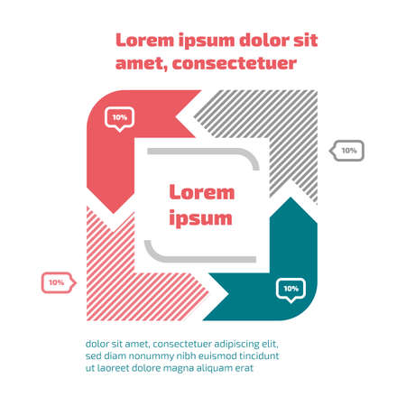Flat design style infographic with sample textのイラスト素材