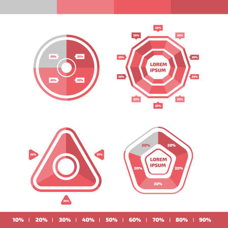 Circle and polygon charts for infographicsのイラスト素材