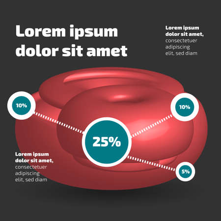Three dimensional abstract shape infographic with shadowのイラスト素材