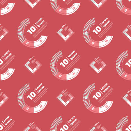 Flat design Seamless pattern with financial chartsのイラスト素材