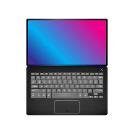 Laptop with shiny screenのイラスト素材