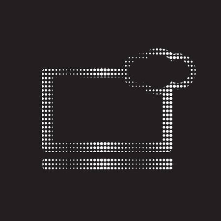 Halftone cloud service icon on a black backgroundのイラスト素材