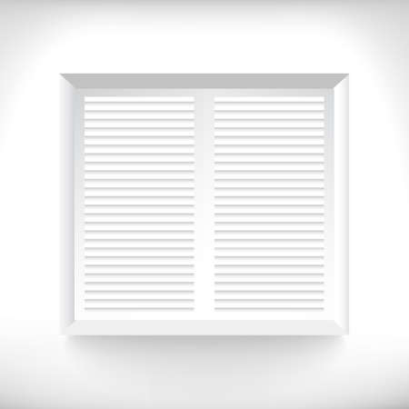 White windows with closed jalousie on a gray backgroundのイラスト素材