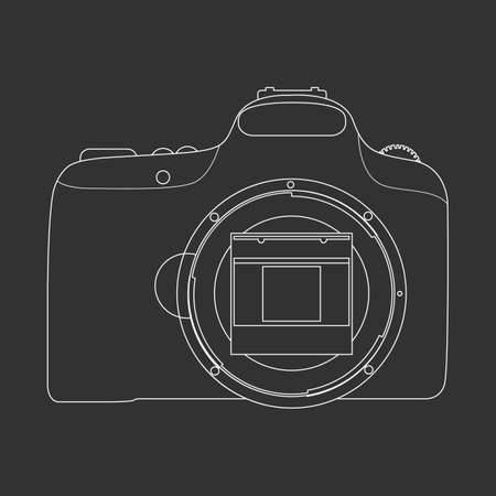 Outlined cameraのイラスト素材