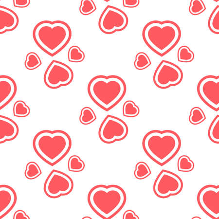 Love heart shapes seamless patternのイラスト素材