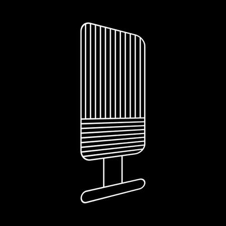 Microphone outlined icon on a black backgroundのイラスト素材