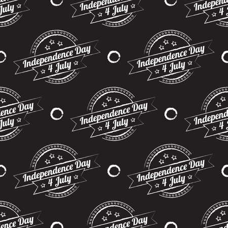 Independence day USA seamless pattern on a black backgroundのイラスト素材
