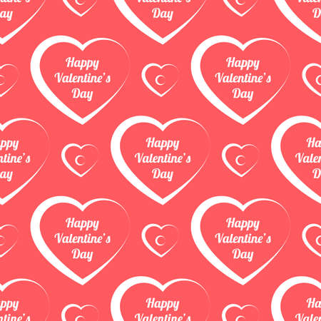 Happy Valentine day seamless pattern on a black backgroundのイラスト素材