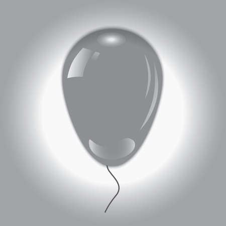 Grayscale vector shiny balloon on a gray background