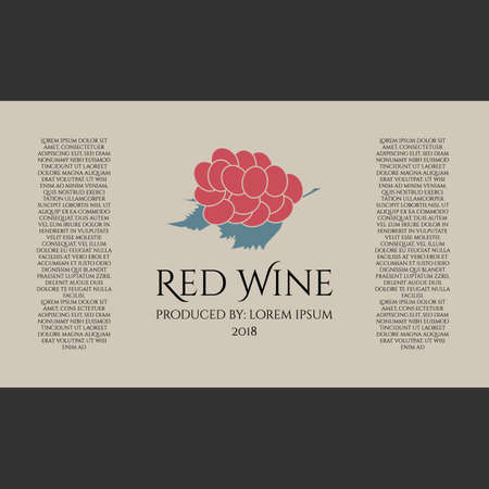 Wine label retro style design with the grapeのイラスト素材