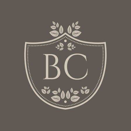 Vintage monogram or vignette on a brown backgroundのイラスト素材