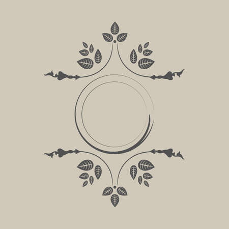 Vintage vector vignette on beige backgroundのイラスト素材