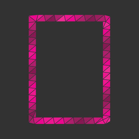 Low poly pink vector frame on a black backgroundのイラスト素材