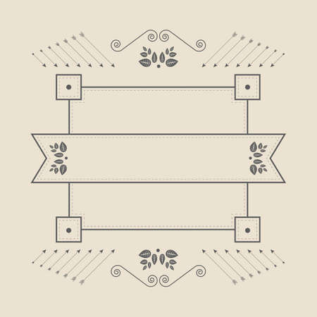Vintage vector vignette on a beige backgroundのイラスト素材