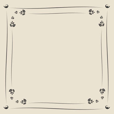 Vintage vector frame on a biege backgroundのイラスト素材
