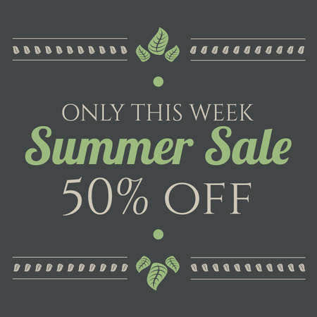 Summer sale banner in a vintage floral styleのイラスト素材