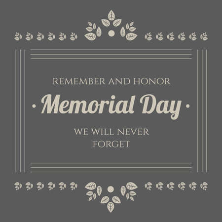 Memorial day vintage banner on a black backgroundのイラスト素材