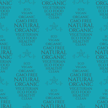 Vintage seamless wallpaper with organic food themeのイラスト素材