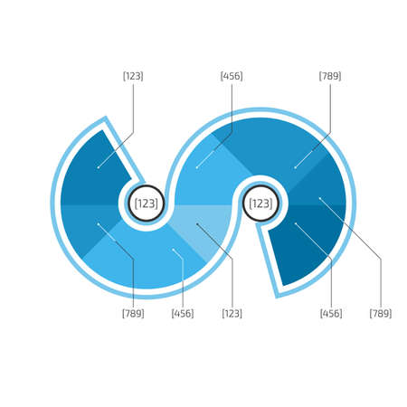 Infographic vector chart design with curved elementのイラスト素材
