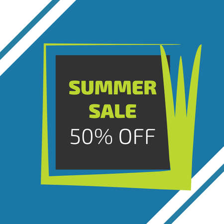 Summer sale discount web banner with green grassのイラスト素材